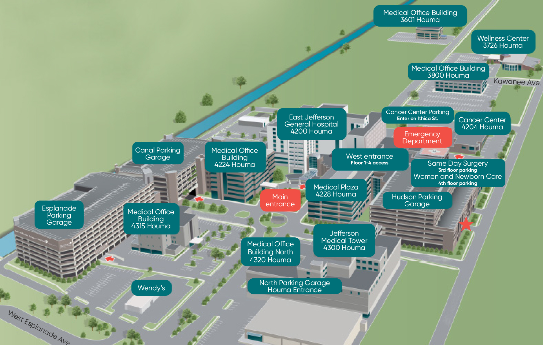 EJGH Tulane Campus Map